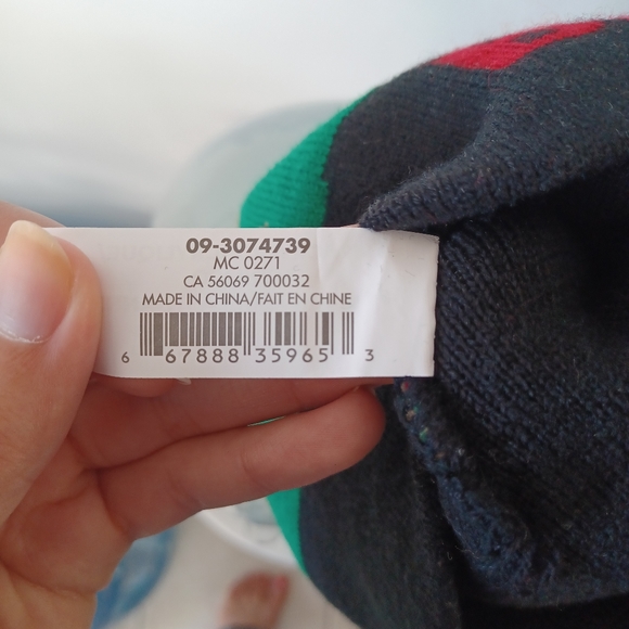 FREE w/$30 Purchase; Green and Black "Bite Me" Gingerbread Man Beanie Toque Hat - Picture 5 of 6